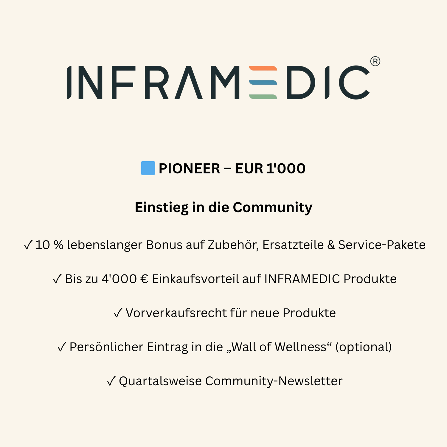 Nur mit Founder Pass – Exklusive INFRAMEDIC Vorteile